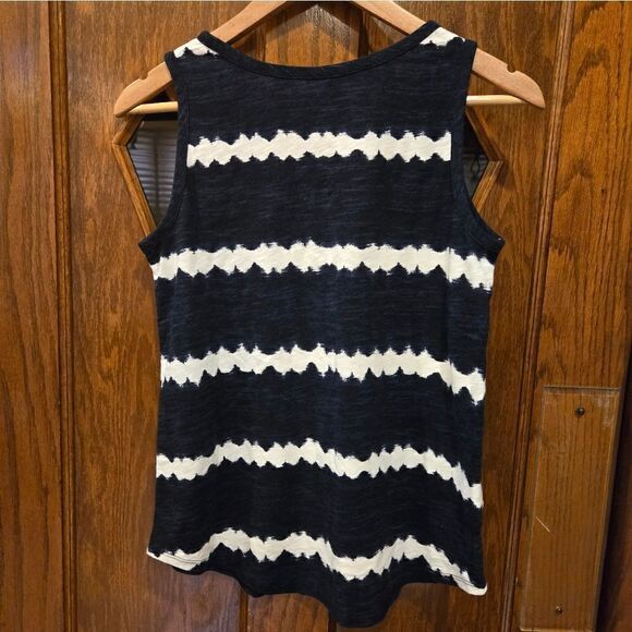 Eddie Bauer Striped Tie Dyed V Neck Tank Top Cotton XSMALL  NWOT - Picture 4 of 9